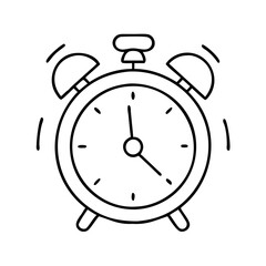 alarm clock with snooze button icon, alarm clock with snooze button line art - simple line art of alarm clock with snooze button, perfect for alarm clock with snooze button logos and icons
