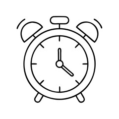 alarm clock with snooze button icon, alarm clock with snooze button line art - simple line art of alarm clock with snooze button, perfect for alarm clock with snooze button logos and icons
