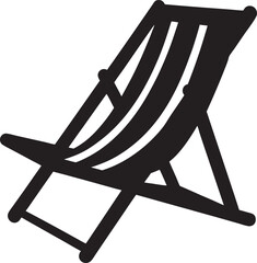 Fototapeta premium Beach chair vector silhouette, Beach umbrella and chair icon vector illustration on a white background 