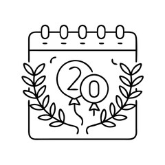anniversary icon, anniversary line art - simple line art of anniversary, perfect for anniversary logos and icons