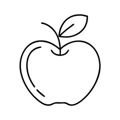 apple icon, apple line art - simple line art of apple, perfect for apple logos and icons
