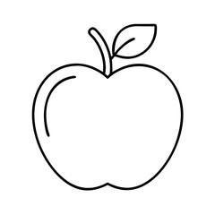 apple icon, apple line art - simple line art of apple, perfect for apple logos and icons