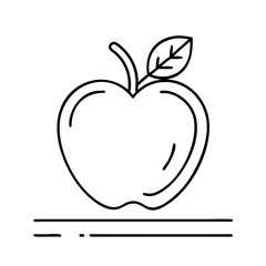 apple icon, apple line art - simple line art of apple, perfect for apple logos and icons