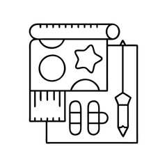 arts and crafts icon, arts and crafts line art - simple line art of arts and crafts, perfect for arts and crafts logos and icons