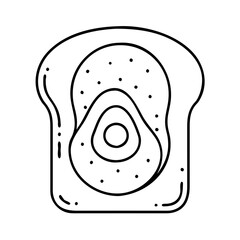 avocado toast icon, avocado toast line art - simple line art of avocado toast, perfect for avocado toast logos and icons