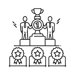 awards ceremony icon, awards ceremony line art - simple line art of awards ceremony, perfect for awards ceremony logos and icons