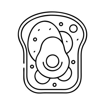 recommend clip art: avocado toast icon, avocado toast line art - simple line art of avocado toast, perfect for avocado toast logos and icons