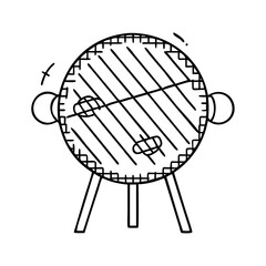 barbecue grill icon, barbecue grill line art - simple line art of barbecue grill, perfect for barbecue grill logos and icons