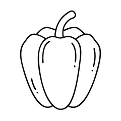 bell pepper icon, bell pepper line art - simple line art of bell pepper, perfect for bell pepper logos and icons