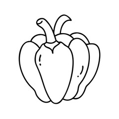 bell pepper icon, bell pepper line art - simple line art of bell pepper, perfect for bell pepper logos and icons