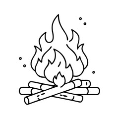 bonfire icon, bonfire line art - simple line art of bonfire, perfect for bonfire logos and icons