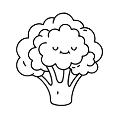 broccoli icon, broccoli line art - simple line art of broccoli, perfect for broccoli logos and icons