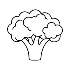broccoli icon, broccoli line art - simple line art of broccoli, perfect for broccoli logos and icons