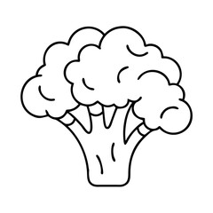 broccoli icon, broccoli line art - simple line art of broccoli, perfect for broccoli logos and icons