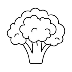 broccoli icon, broccoli line art - simple line art of broccoli, perfect for broccoli logos and icons