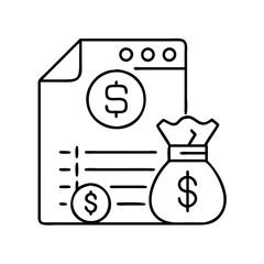 budget icon, budget line art - simple line art of budget, perfect for budget logos and icons