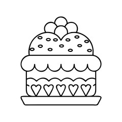 cake icon, cake line art - simple line art of cake, perfect for cake logos and icons