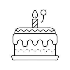 cake icon, cake line art - simple line art of cake, perfect for cake logos and icons