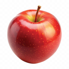 realistic 3d red whole apple isolated on transparent background