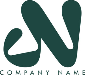 Creative Abstract Initial Letter JN Logo Design