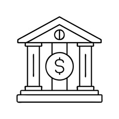 central bank icon, central bank line art - simple line art of central bank, perfect for central bank logos and icons