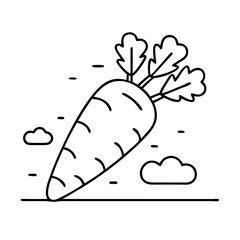carrot icon, carrot line art - simple line art of carrot, perfect for carrot logos and icons