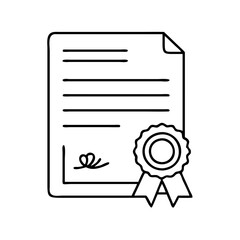 certificate icon, certificate line art - simple line art of certificate, perfect for certificate logos and icons