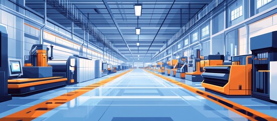 Naklejka premium Industrial Manufacturing Facility Interior