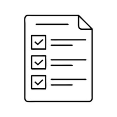 checklist icon, checklist line art - simple line art of checklist, perfect for checklist logos and icons