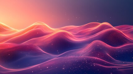 Fototapeta premium Colorful, abstract landscape with flowing, undulating forms.