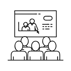 classroom icon, classroom line art - simple line art of classroom, perfect for classroom logos and icons
