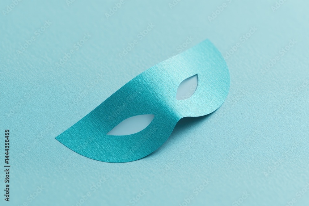 Poster sleek minimalist composition featuring eye patch against solid background with ample copy space