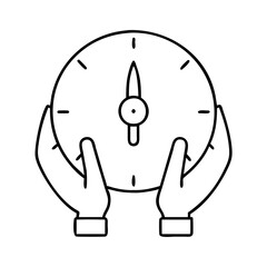 clock face with hands icon, clock face with hands line art - simple line art of clock face with hands, perfect for clock face with hands logos and icons