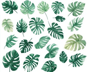 green leaves seamless pattern