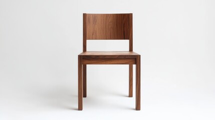 Elegant wooden chair with minimalist design against plain background