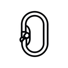 Climbing Carabiner Outline Icon with Gate, Transparent Background Clip Art