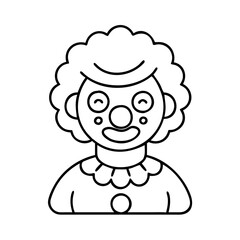 clown icon, clown line art - simple line art of clown, perfect for clown logos and icons