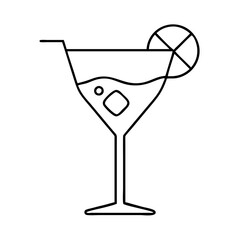 cocktail glass icon, cocktail glass line art - simple line art of cocktail glass, perfect for cocktail glass logos and icons