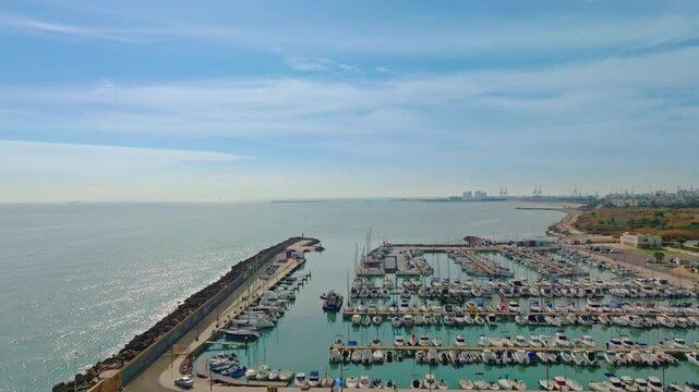 Canet Puerto de Siles marina port, Valencia at Mediterranean sea aerial
