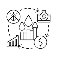 commodity prices icon, commodity prices line art - simple line art of commodity prices, perfect for commodity prices logos and icons