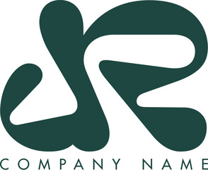 Creative Abstract Initial Letter JR Logo Design