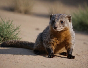 Fototapeta premium mongoose on the ground