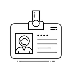 conference badge icon, conference badge line art - simple line art of conference badge, perfect for conference badge logos and icons