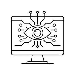 computer vision icon, computer vision line art - simple line art of computer vision, perfect for computer vision logos and icons
