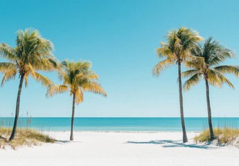 Fototapeta premium palm tree on the beach