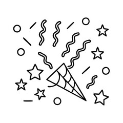 confetti icon, confetti line art - simple line art of confetti, perfect for confetti logos and icons