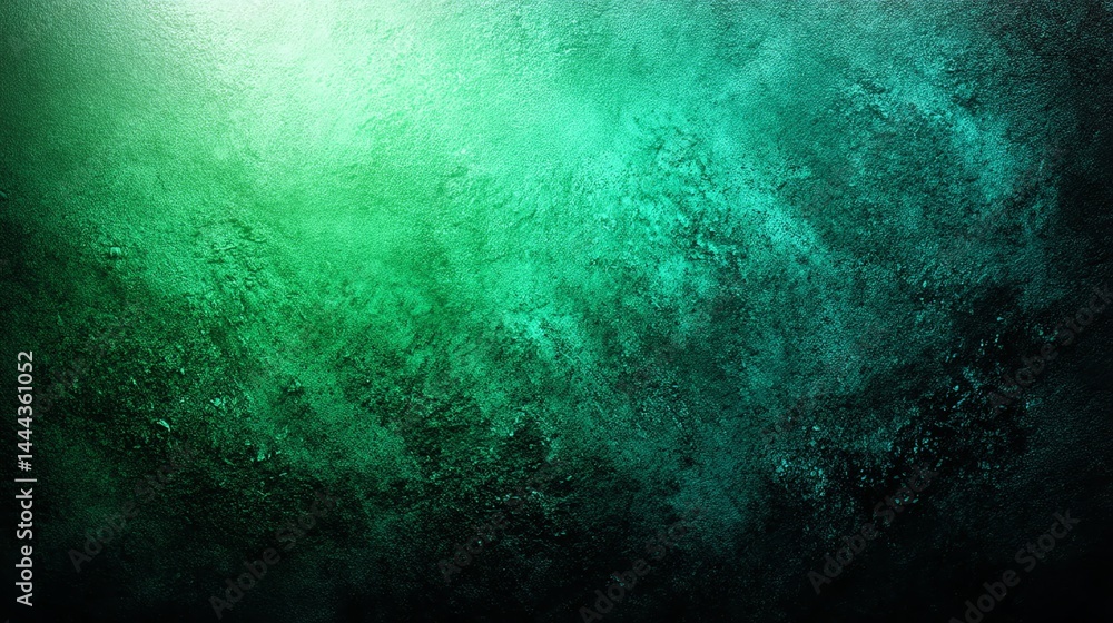 Poster abstract green textured background with dark gradients for artistic design