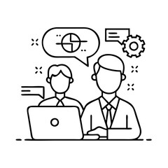 consulting icon, consulting line art - simple line art of consulting, perfect for consulting logos and icons