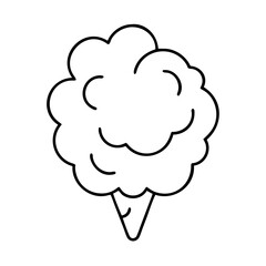 cotton candy icon, cotton candy line art - simple line art of cotton candy, perfect for cotton candy logos and icons