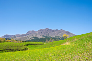 久住高原から望む九重連山の山並み